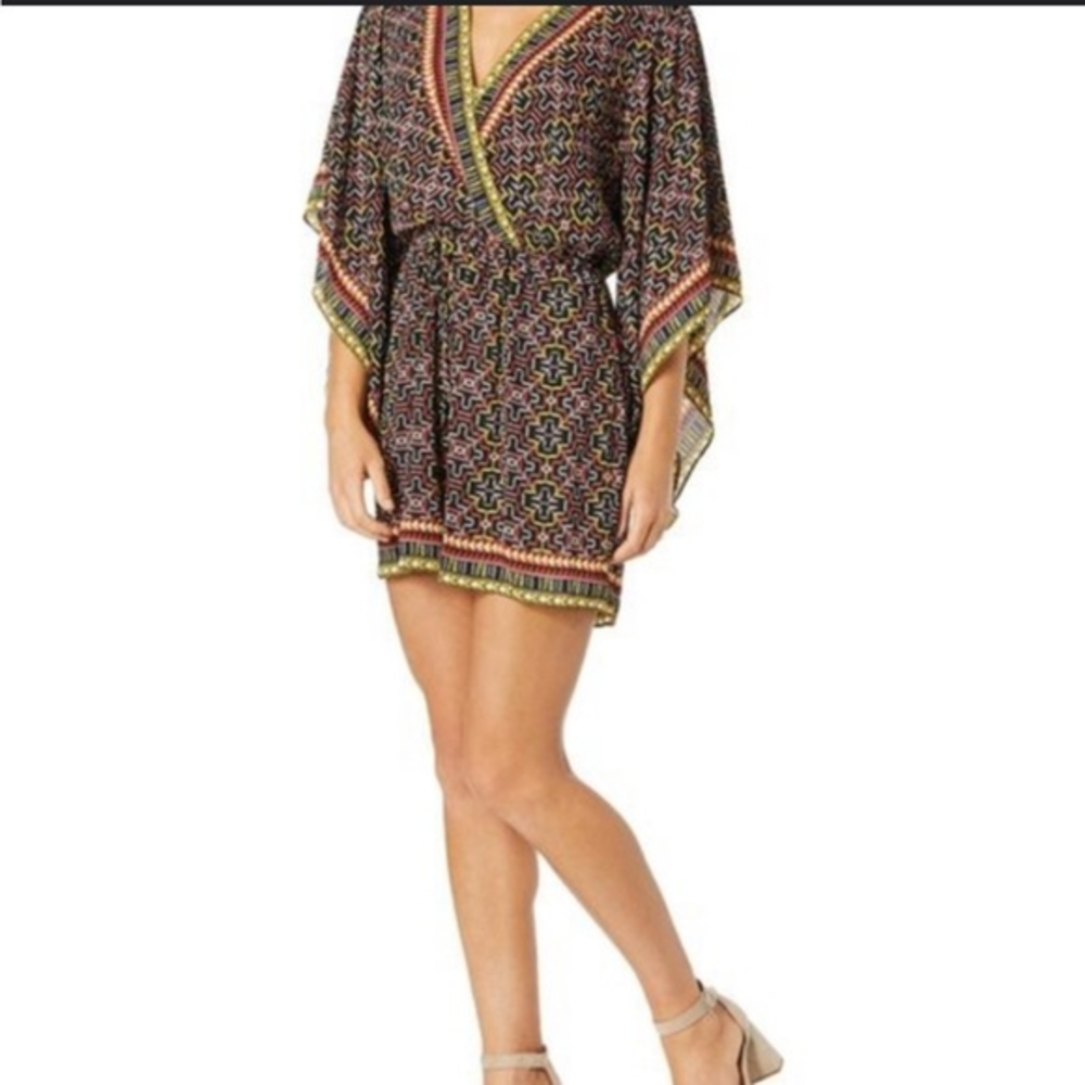 BCBGMaxazria Printed Romper Aztec Print Kaftan Size XS
